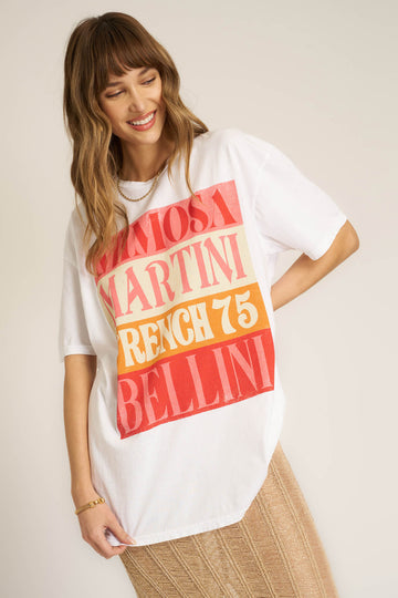 Fancy Drinks Relaxed Tee in White