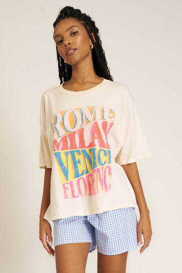 Italia Cities Perfect BF Tee in Mother of Pearl