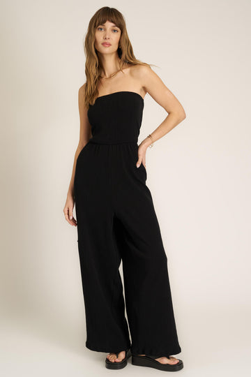 Ruby Textured Jumpsuit in Black