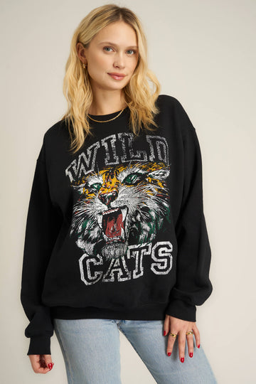 Wild Cats Oversized Sweatshirt in Black