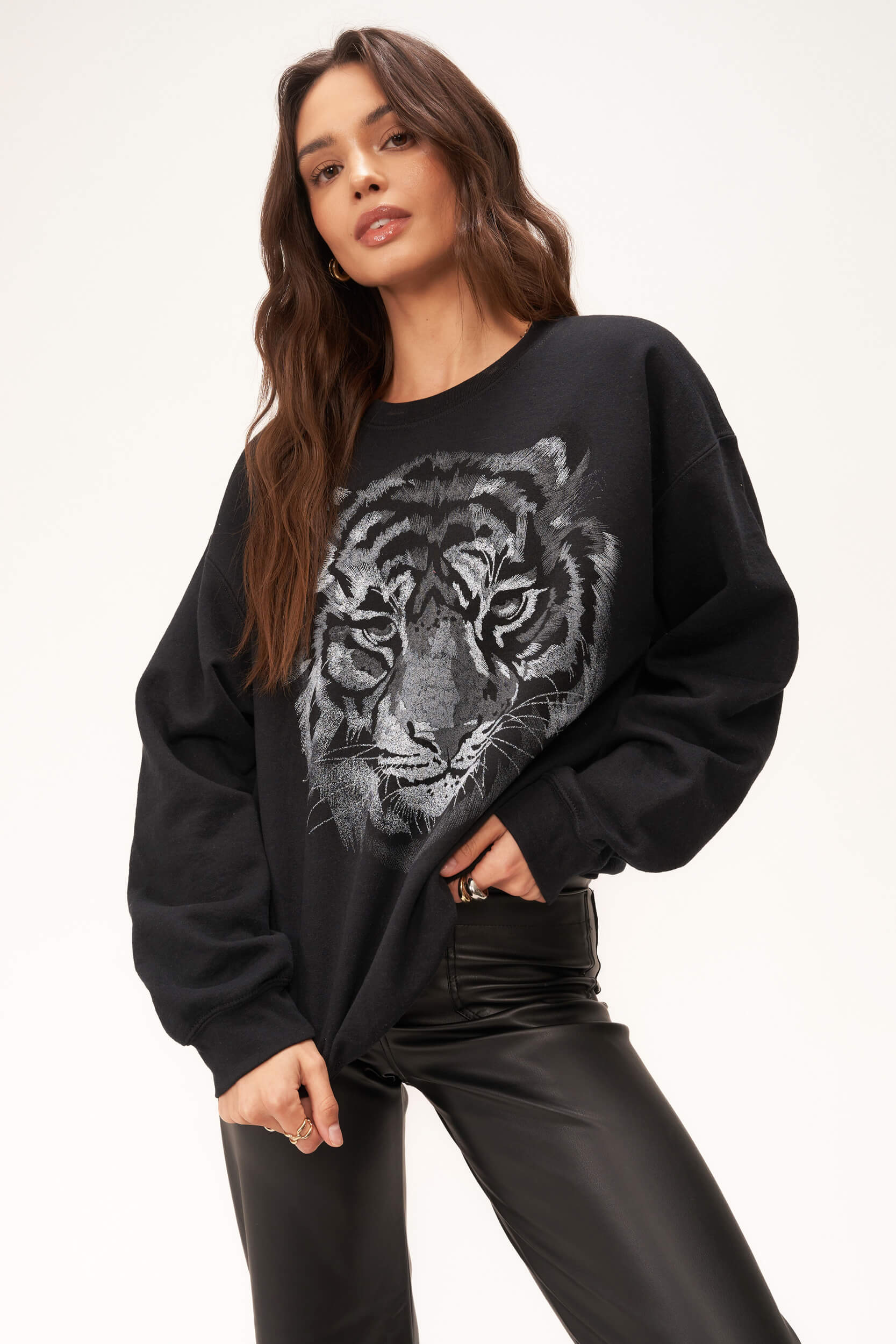 Tiger Oversized Sweatshirt - PROJECT SOCIAL – Black T